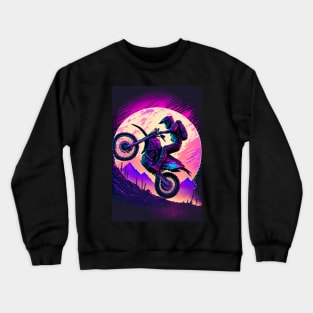 Cyber Future Dirt Bike With Neon Colors Crewneck Sweatshirt